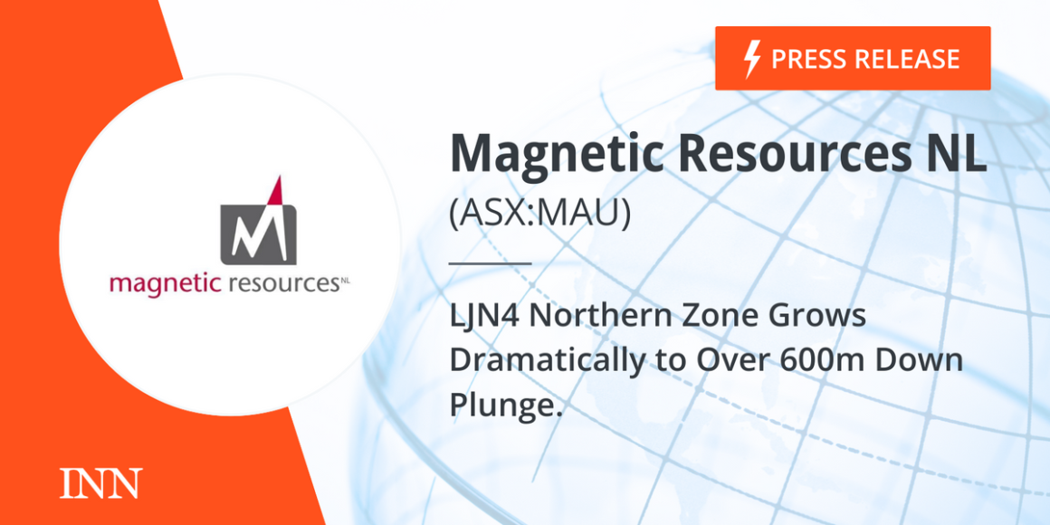 LJN4 Northern Zone Grows Dramatically to Over 600m Down Plunge.