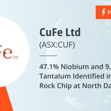 47.1% Niobium and 9.01% Tantalum Identified in Columbite Rock Chip at North Dam