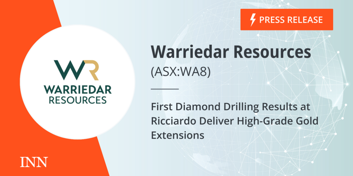 First Diamond Drilling Results at Ricciardo Deliver High-Grade Gold Extensions