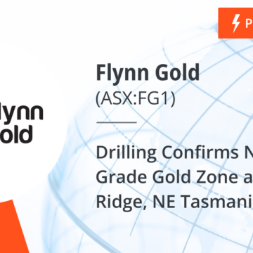 Drilling Confirms New
High-Grade Gold Zone at Golden Ridge, NE Tasmania