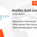 Retraction of Forecast Financial Information Plus Announcement on New Metallurgical Testwork Results