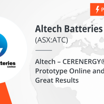 Altech – CERENERGY® First 60 KWh Prototype Online and Achieving Great Results